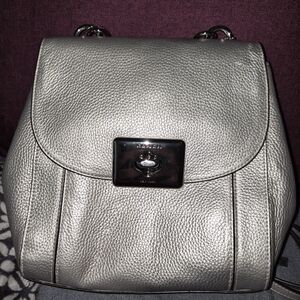 Coach Platinum Leather Backpack